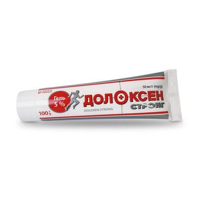Долоксен стронг гель 50 мг/г по 100 г у тубах алюм.