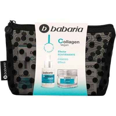 Набір Babaria Collagen Vegan Колаген (крем 50 мл+ сироватка 30 мл + косметичка)