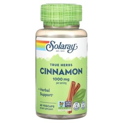 Кориця Solaray Cinnamon True Herbs 500 мг, 60 вегетаріанських капсул