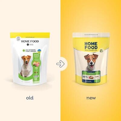 Корм сухий Home Food Adult Mini для активних дорослих собак і юніорів малих порід Ягня з рисом, 700 г