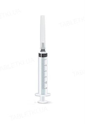 Шприц 5,5 мл 2В 3-компонентний з голкою 23G, 1 штука
