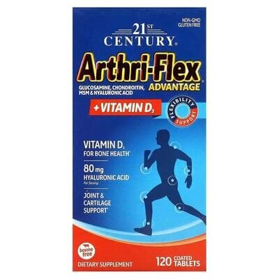 Комплекс Артрі-флекс Плюс з вітаміном Д 21st Century Arthri-Flex Advantage, 120 таблеток