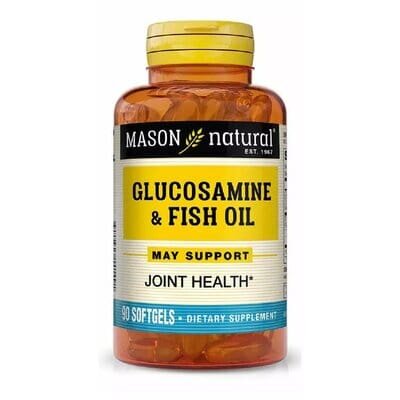 Глюкозамін та риб'ячий жир Mason Natural Glucosamine & Fish Oil, 90 гелевих капсул