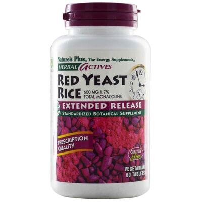 Червоний дріжджовий рис Nature's Plus Red Yeast Rice Herbal Actives 600 мг, 60 таблеток