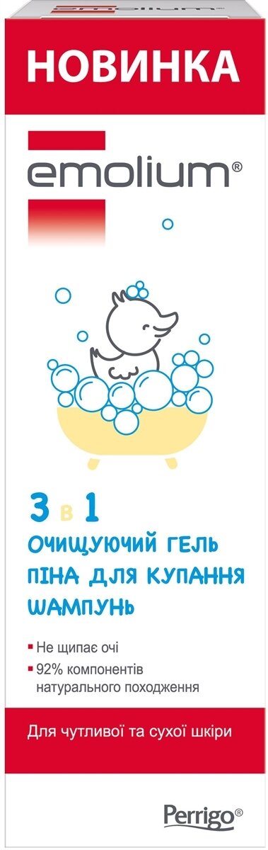 Гель-піна-шампунь Emolium 3в1 для тіла та волосся, 400 мл