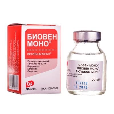 Біовен моно розчин д/інф. 5 % по 50 мл у пляш. (флак.)