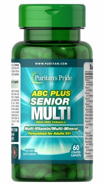Вітамінно-мінеральний комплекс 50+ Puritan's Pride ABC Senior Multivitamin MultiMineral Formula, 60 каплет
