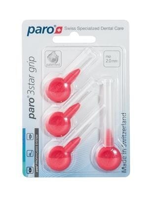 Міжзубні йоржики Paro Swiss 3star-grip, xxx-тонкі, червоні, 2 мм, 4 шт