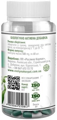 Спіруліна Р.К. Chlorella Рослина Карпат капсули по 500 мг №60