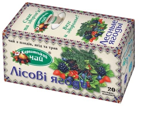 Чай трав'яний Екопродукт Карпатський чай Лісові ягоди по 2,0 г №20 у філ.-пак.