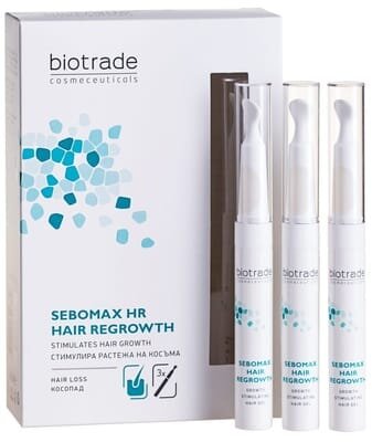 Гель для волосся Biotrade Sebomax HR проти випадіння та стимуляції росту волосся, 3 шт х 8,5 мл
