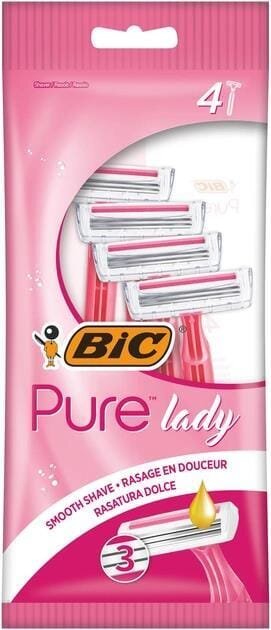 Набір бритв без змінних картриджів Bic Pure 3 Lady Pink, 4 шт