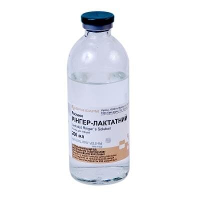Рінгер-лактатний розчин д/інф. по 200 мл у пляш.