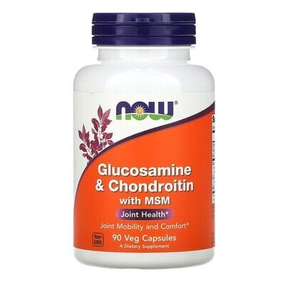 Глюкозамін та Хондроїтин з МСМ NOW Glucosamine & Chondroitin with MSM вег. капсули №90