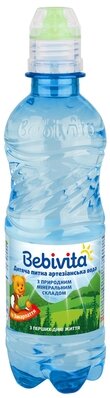 Вода питна Bebivita дитяча негазована артезіанська з природним мінеральним складом, кришка-непроливайка, 0,33 л