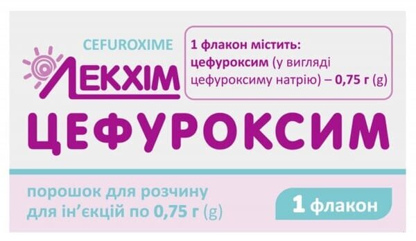 Цефуроксим порошок для р-ну д/ін. по 0.75 г №1 у флак.