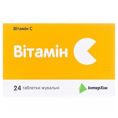Вітамін С таблетки жув. по 500 мг №24 (8х3)