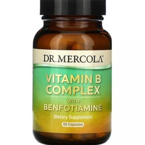 Вітаміни групи В з бенфотіаміном Dr. Mercola Vitamin B Complex with Benfotiamine, 60 капсул