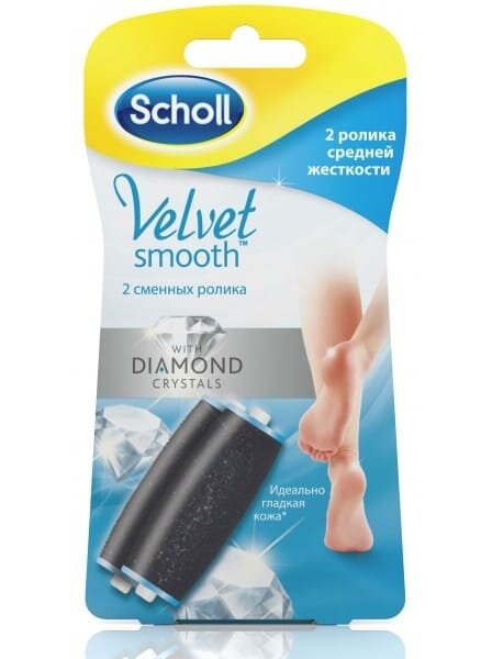 Насадки змінні Scholl Velvet Smooth Wet&Dry роликові, 2 шт