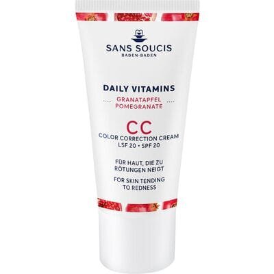 Крем Sans Soucis Daily Vitamins CC Гранат SPF20 коректор від почервоніння шкіри обличчя, 30 мл
