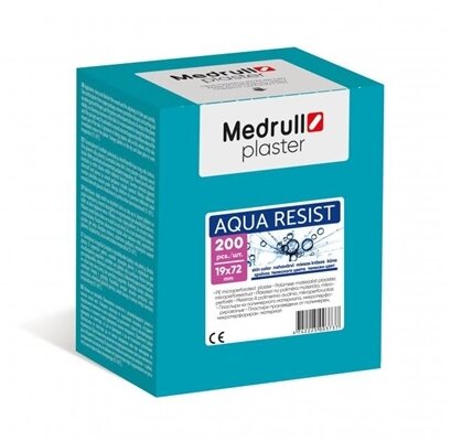 Пластир медичний Medrull Aqua Resist на полімерній основі, 1,9 см х 7,2 см, 200 штук