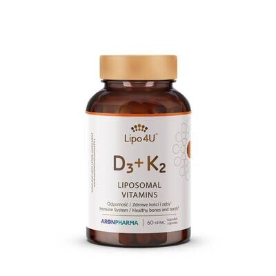 Вітамін D3 + К2 ліпосомальний AronPharma Lipo 4U D3 + К2 25/50 мкг капсули №60