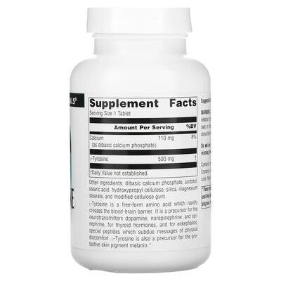 L- тирозин Source Naturals L-Tyrosine 500 мг, 100 таблеток