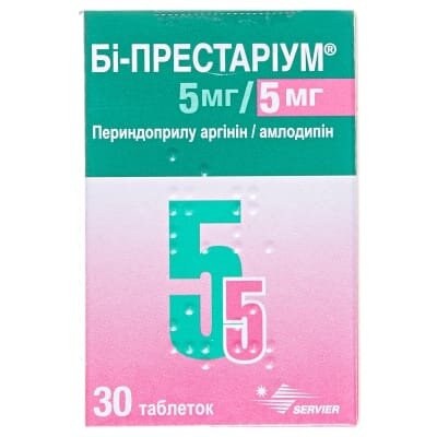 Бі-престаріум 5 мг/5 мг таблетки по 5 мг/5 мг №30 у конт.