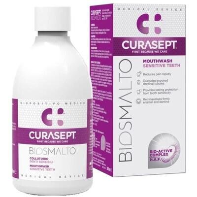 Ополіскувач Curasept Biosmalto для чутливих зубів, рідка емаль, фтор, 300 мл