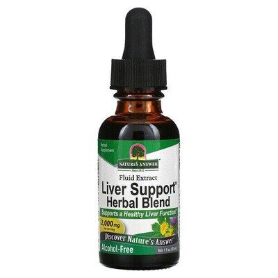 Трав'яна суміш для підтримки печінки Nature's Answer Liver Support 2000 мг рідкий екстракт без спирту, 30 мл