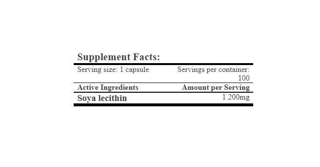 Лецитин Amix Nutrition Lecithin 1200 мг, 100 гелевих капсул