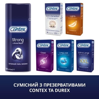 Інтимний гель-змазка Contex Strong з алое вера для анального сексу (лубрикант), 100 мл
