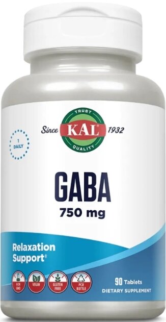 Амінокислота KAL GABA 750 мг, 90 таблеток