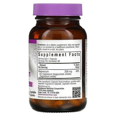 Хелатний Буферний Магній Bluebonnet Nutrition Buffered Chelated Magnesium капсули №60