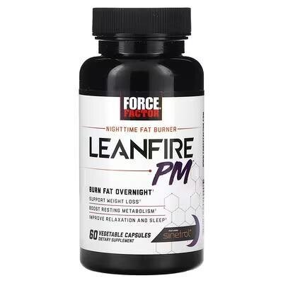 Жироспалювач Force Factor Leanfire PM нічний, 60 рослинних капсул
