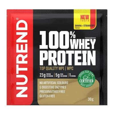Протеїн Nutrend 100% Whey Protein банан-полуниця, 30 г