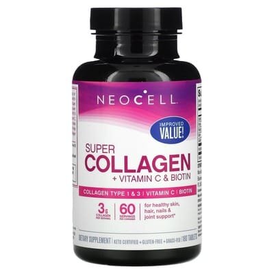 Супер Колаген + вітамін С та біотин NeoCell Super Collagen + Vitamin C & Biotin, 180 таблеток