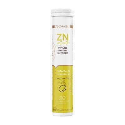 Вітаміни Novel Immune System Support Vitamin C+Zinc+D таблетки шипучі №20