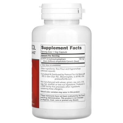 5-HTP (5-Гідрокситриптофан) Protocol for Life Balance 5-HTP 100 мг, 90 рослинних капсул
