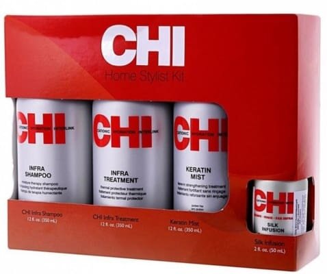 Набір CHI Home Stylist Kit для щоденного догляду за волоссям (шампунь 355мл + спрей 355мл + кондиціонер 355мл + шовк 59 мл)