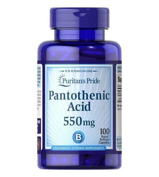 Пантотенова кислота Puritan's Pride Pantothenic Acid 550 мг, 100 капсул
