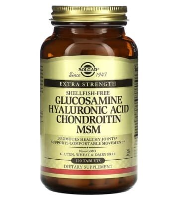 Глюкозамін, гіалуронова кислота, хондроїтин та МСМ Solgar Glucosamine Hyaluronic Acid Chondroitin MSM таблетки №120