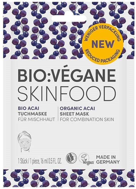Маска для обличчя Bio:Vegane Органічні ягоди Асаї для комбінованої шкіри, 16 мл