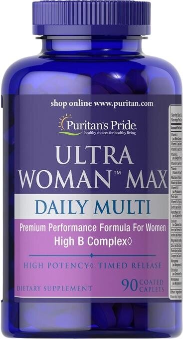 Вітаміни Puritan's Pride Ultra Woman Max Daily Multi для жінок, 90 каплет