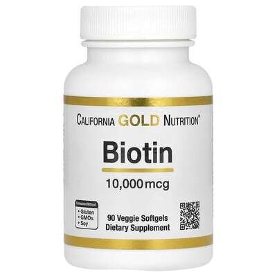 Біотин California Gold Nutrition Biotin 10 000 мкг вег. капсули №90