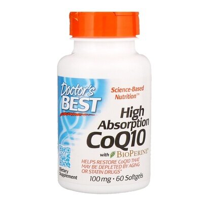 Коензим Q10 100 мг та біоперин Doctor's Best High Absorption CoQ10 with BioPerine, 60 капсул