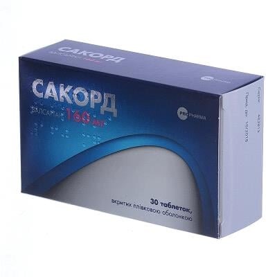 Сакорд таблетки, в/плів. обол. по 160 мг №30 (10х3)