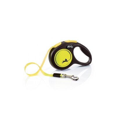 Повідець-рулетка Flexi New Neon XS стрічка 3m/12кг жовтий 23501