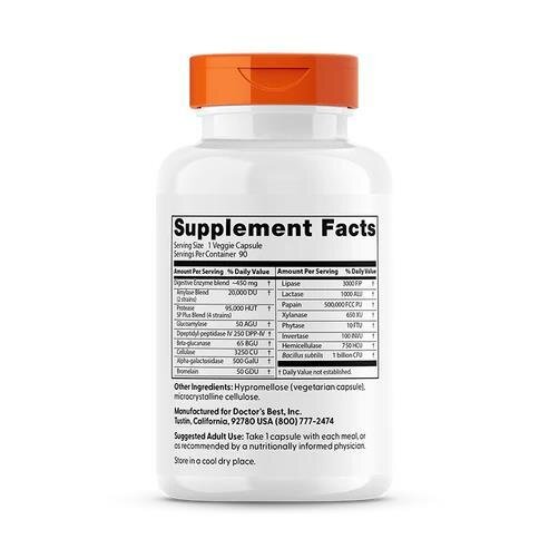 Ферменти для травлення Doctor's Best Digestive Enzymes, 90 капсул
