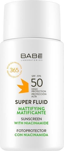Сонцезахисний супер флюїд Babe Laboratorios SPF50 матуючий для всіх типів шкіри, 50 мл